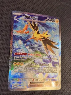 Pokemon TCG Zapdos ex 202/165 Sv: Scarlet & Violet 151 Holo LP - Image 3