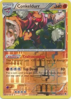 Conkeldurr - 64/101 - Holo Rare - Reverse Holo NM, English Pokemon Noble Victori - Image 1