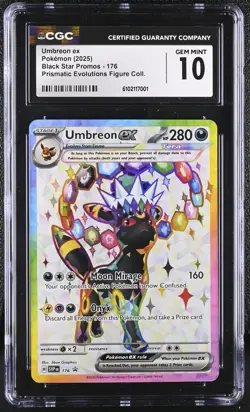 2025 Pokemon Prismatic Evolutions Umbreon ex Figure Collection #176 CGC 10 POP 5 - Image 1