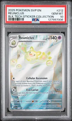 2025 POKEMON SVP EN-SV BLACK STAR PROMO #212 REUNICLUS PSA 10 - Image 1