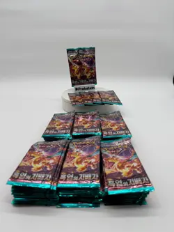 Lot of (100) 2023 Pokemon TCG Korean SV3 Ruler of the Black Flame Booster Packs - Image 1