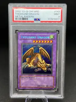 Yu-Gi-Oh! 2002 Metal Raiders MRD Thousand Dragon Secret Rare PSA 9 - Image 1