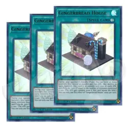 Yugioh - Gingerbread House x 3 - 1st Edition Ultra Rare NM - Free Holo Card - Image 1