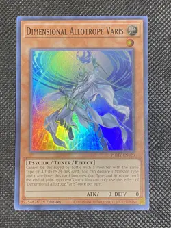 YuGiOh! Dimensional Allotrope Varis PHHY-EN028 Super Rare 1st Edition Near Mint - Image 1