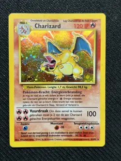 Pokemon Card TGC 1999 Base Set Charizard Dutch Holo SWIRL 4/102 Rare - Image 1