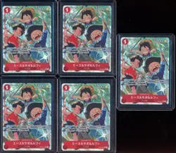 Lot of (5) One Piece Card Ace Sabo Luffy SR/P OP13-007 Inherited Wills Japanese - Image 1