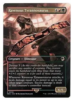 MTG Ravenous Tyrannosaurus (Borderless) Universes Beyond: Jurassic World M/NM x1 - Image 1