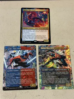 3 x mtg Spider-Man 2099, 2 different borderless, Spiderman, unplayed - Image 1