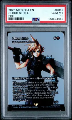 4468 Cloud Strife 2025 MTG Final Fantasy FCA #0042 Foil PSA 10 - Image 1