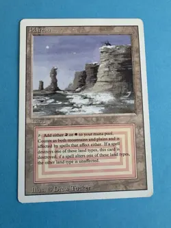 MtG Magic the Gathering Revised Edition 1994 Plateau Dual Land Lightly played - Image 1