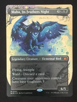 1x MTG Maha, Its Feathers Night (Borderless, Foil) - Bloomburrow (BLB) #289 - Image 1