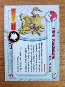 Kadabra Topps TV Animation Edition Pokemon Card 64 - Holo - Rays - Image 2
