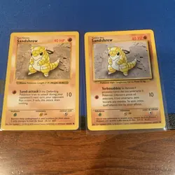 Pokemon TCG Base Set (Shadowless & Common) #062/102 Sandshrew (2 Cards) - Image 1