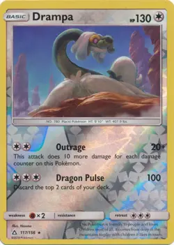 4x NM-Mint Drampa - 117/156 - Holo Rare - Reverse Holo Pokemon Ultra Prism - Image 1