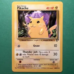 Pikachu E3 Stamped Pokemon Card Base Set 58/102 Yellow Cheeks 1999 - Image 1