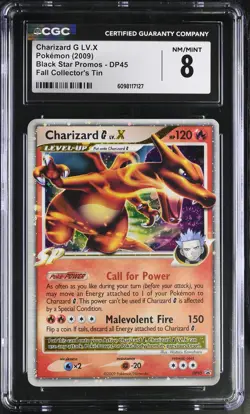 CGC 8 Charizard G LV.X 2009 Black Star Promos DP45 Holo SWIRL Pokemon Card - Image 1