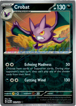 NM Pokemon Paradox Rift Crobat Reverse Holo 112 - Image 1
