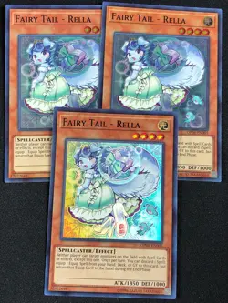 YUGIOH FAIRY TAIL RELIA OP06-EN005 SUPER X3 PLAY/EDGE WEAR - Image 1