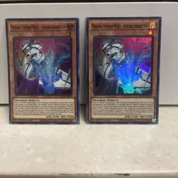 x2 Yugioh - Meklord Emperor Wisel - Synchro Absorption Super Rare 1st LED7-EN017 - Image 1