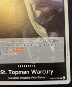 St. Topman Warcury OP13-089 Foil Rare Carrying On His Will One Piece Card Game - Image 5