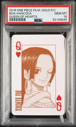 2016 ONE PIECE FILM: GOLD PLAYING CARDS QUEEN OF HEARTS BOA HANCOCK PSA 10 - Image 1