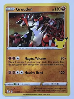 Groudon 017/025 NM Holo Celebrations Near Mint Foil Pokemon TCG Set Card 17/25 - Image 1
