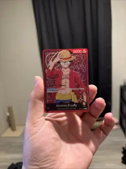 One Piece Card Game Super Pre Release ST01-001 Monkey. D. Luffy Leader - Image 1