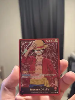 One Piece Card Game Super Pre Release ST01-001 Monkey. D. Luffy Leader - Image 5
