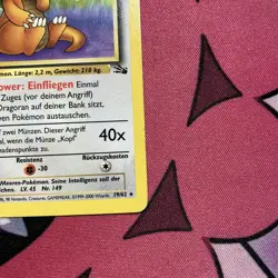 1999 Pokemon TCG Fossil - Dragonite Card 19/62 - Non-Holo German - Image 5