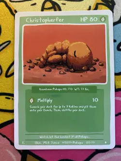 Pokepu v2 - Christopherfer (Kakuna) 02/77 - Derpy Pokemon Parody / Fan Art Card - Image 1