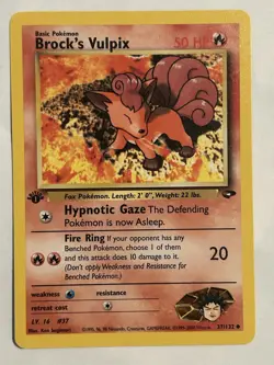 Pokemon TCG Vulpix Gym Challenge Brock's 37/132 Card 1st Edition - Image 1