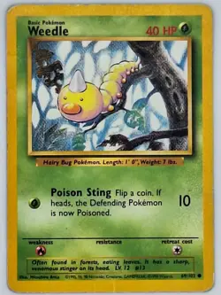 Weedle - 69/102 - Base Set - Pokemon Card - HP - Image 1