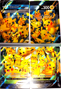 4 Card Pack Pokemon Pikachu V-Union #SWSH141 Trading Card Game CCG TCG Holo - Image 1
