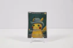 Pikachu Van Gogh Pika Portrait Gray Hat Custom Fan Art Paper Card for Display - Image 1