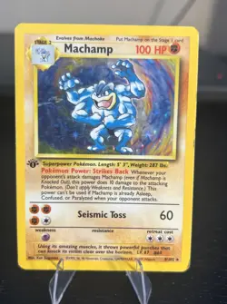 Machamp 8/102 1st Edition Holo Pokemon Card HP - Image 1