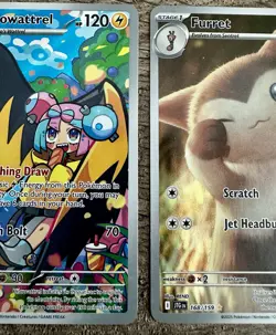 Pokemon Journey Together Illustration Rare Lot Of 2 Cards Furret, Kilowattrel - Image 4