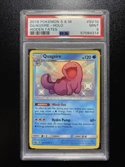 Pokemon TCG Quagsire Holo Shiny Rare Card SV10/SV94 Hidden Fates PSA 9 - Image 1