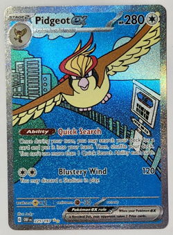 Pokemon TCG Card Pidgeot ex 225/197 SV03: Obsidian Flames Holo New NM - Image 1