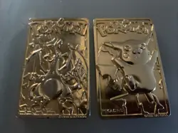 1999 Burger King Pokemon TCG Charizard & Pikachu Nintendo 23K Gold Plated Cards - Image 1