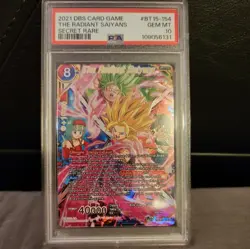 GRADED PSA 10 Dragon Ball Super Card Game The Radiant Saiyans BT15-154 - Image 1