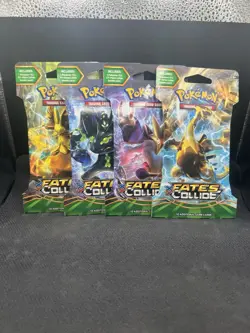 Pokemon TCG: XY Fates Collide Sleeved Booster Pack Art Bundle (Set 4) SEALED - Image 1