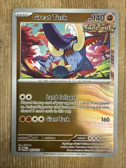Pokemon TCG: Great Tusk 055/131 Prismatic Evolutions - Near Mint - Reverse Holo - Image 1
