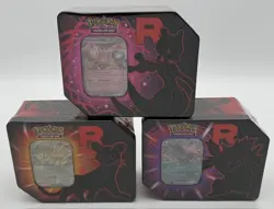Lot of (3) Pokemon TCG Scarlet & Violet Team Rocket Tins SEALED NEW - Image 1