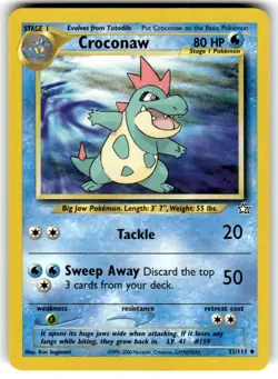 Pokemon TCG Croconaw Neo Genesis Unlimited Uncommon Card 32/111 Vintage NM - Image 1