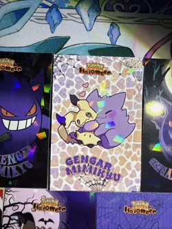 7 Cracked Ice & Gold Holo Gengar & Mimikyu Full House And Card Database NON TCG - Image 4