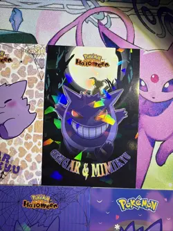 7 Cracked Ice & Gold Holo Gengar & Mimikyu Full House And Card Database NON TCG - Image 5