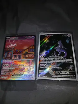 Mew Ex 053 & Mewtwo 052 Black Star Promo Cards Scarlet And Violet 151 - Image 1