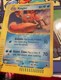Pokemon TCG Kingler Expedition Base Set Card 015/165 Holo Foil - Image 3