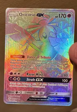 Pokemon Card - Oricorio GX Cosmic Eclipse 255/236 Secret Rare SM Rainbow Holo - Image 1