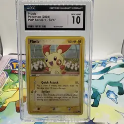 Plusle 13/17 Pop Series 1 2004 Pokemon Card - CGC Graded Gem Minto 10 - Image 1